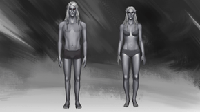 Koncept Księżycowych Elfów - bez ubrań