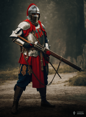 Obrazek przedstawia członka Gwardii Uniwersyteckiej Uniwersytetu Whisperhout