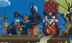 Obrazek przedstawia porozumienie zawarte między Bolgami oraz Odrodzonymi Elfami, które jest początkiem ich długiej przyjaźni.