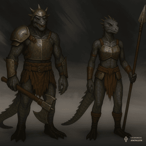 Obrazek przedstawia przedstawicieli rasy Ludu Wulkanu