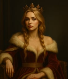 Obrazek przedstawia Atię var Langver z domu Pathiss, Wicekrólową Araulenu oraz królową-żonę Henryego Wielkiego