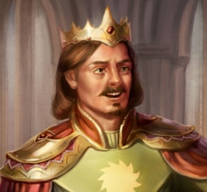 Obrazek przedstawia Króla Edgara var Langvera, kochanka Nary