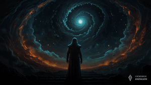 Obrazek przedstawia stwórzenie świata w Mitologii Amarantiańskiej