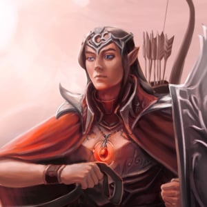 Obrazek przedstawia Eldarana Ertha Cälatier - dyktatora Księżycowych Elfów znanego jako När’iaran, Bóg Zmierzchu