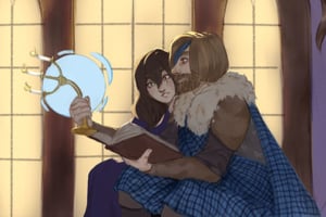 Obrazek przestawia Josephine Hailey, która uczyi magii srebra swojego brata, Henryego z Carlong