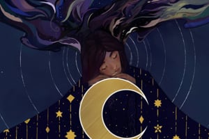 Obrazek przedstawia kobietę śniącą pod wpływem Onejromancji