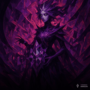 Obrazek przedstawia Gergrund, Bogini SZaleństwa, patronkę Bractwa Cienia