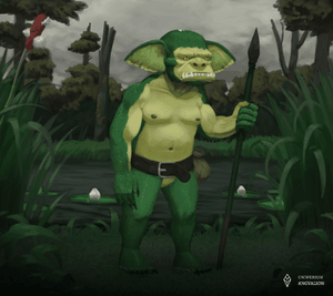 Obrazek przedstawia Goblina Leśnego, który jest bardzo pospolity w lasa Whisperhout