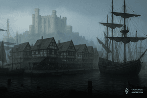 Obrazek przedstawia Miasto Stołeczne Efenburh, stolicę Kirlan i rodzinne miasto Langverów