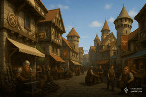 Obrazek przedstawia Dzielnicę Krasnoludzką w Mieście Uniwersyteckim Whisperhout