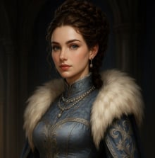 Obrazek przedstawia Aethelwynn var Langver z domu Grey, drugą żonę Lancela