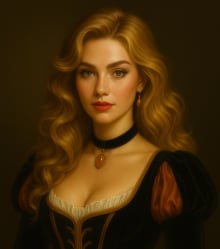 Obrazek przedstawia Marigold var Paytone, pierwszą lady Athelstatu, która miała złociste włosy